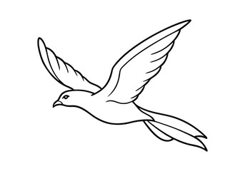 Majestic Bird in Flight in Continuous Line Art
