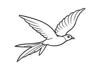 Majestic Bird in Flight in Continuous Line Art