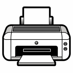 printer with black outline on white background
