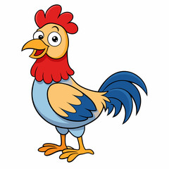 Rooster on a white background