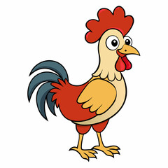 Rooster on a white background