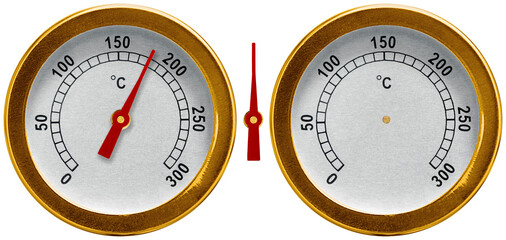 dial oven thermometer with arrow for design