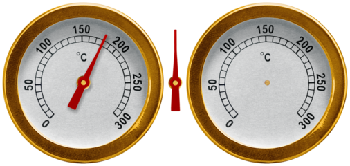 dial oven thermometer with arrow for design