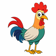 Rooster on a white background