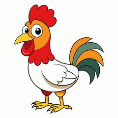 Rooster on a white background