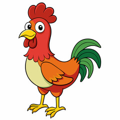 Rooster on a white background