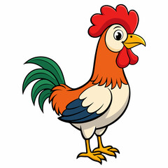 Rooster on a white background