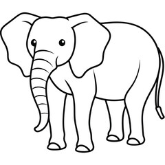 Fototapeta premium elephant cartoon isolated on white background 