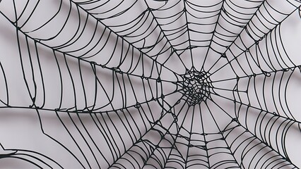 Seamless spider web. Connected black lines on white background