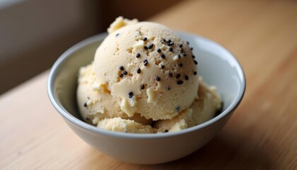  Delicious scoop of vanilla ice cream with chocolate sprinkles