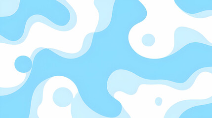A cool, minimalist background with negative space, showing only a single wave-like shape in light blue, floating in the center of the canvas