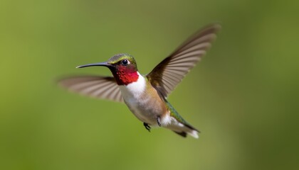 Fototapeta premium Hummingbird in flight vibrant colors nature beauty