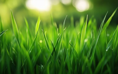 Fototapeta premium Grass Texture: Fresh, bright green grass with evenly cut blades for a lively, outdoor setting.
