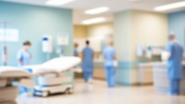 Abstract blur hospital clinic doctor background and medical interior
