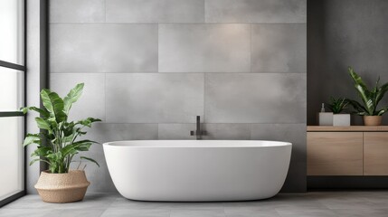 Minimalist Bathroom with Soft Grey Tones