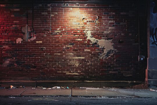 Fototapeta Broken brick wall architecture building home damage.