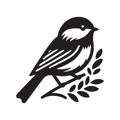 Black-capped Chickadee Silhouette Vector Graphics – Perfect for Prints and Merch