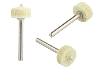 set of polishing wheel for hand engraver isolated from background