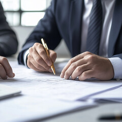 businessman signing a document