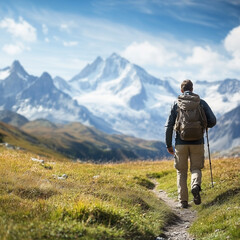 hiker in the mountains