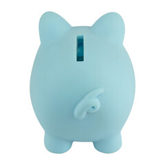 piggy bank from behind isolated from background