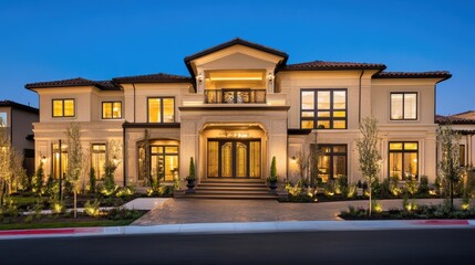 Fototapeta premium Modern Elegantly Designed Front Entrance of a Home