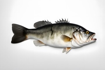 Fototapeta premium Black bass on white background, Ai Generated