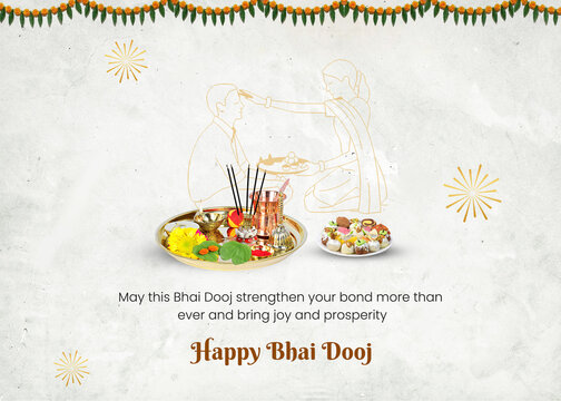 happy bhai dooj and dhanteras puja thali and sweet dishes