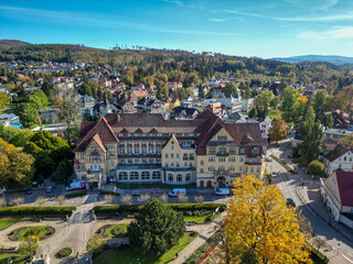 Panorama of the city of Kudowa Zdr&oacute;j in Poland - a health resort in the Stolowe Mountains