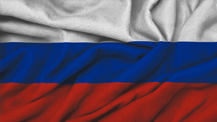 Russia national flag on wavy background