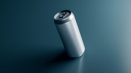 blank tall white silver plain soft-drink can floating, mock up illustration