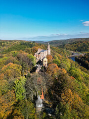Grodno Castle near Wałbrzych on the Bystrzyca River
