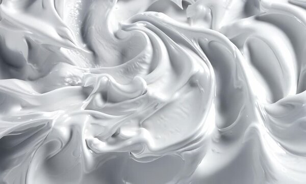 Swirl of white frosting, which appears to be a whipped cream or a similar type of frosting. The frosting is spread out in a circular motion, creating a sense of movement and texture