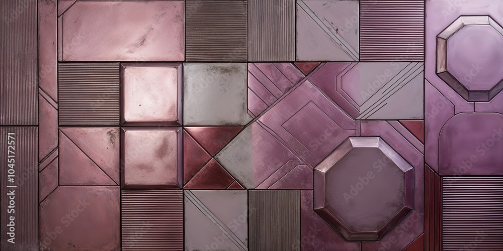 Wall mural Geometric Purple Metal Paneling