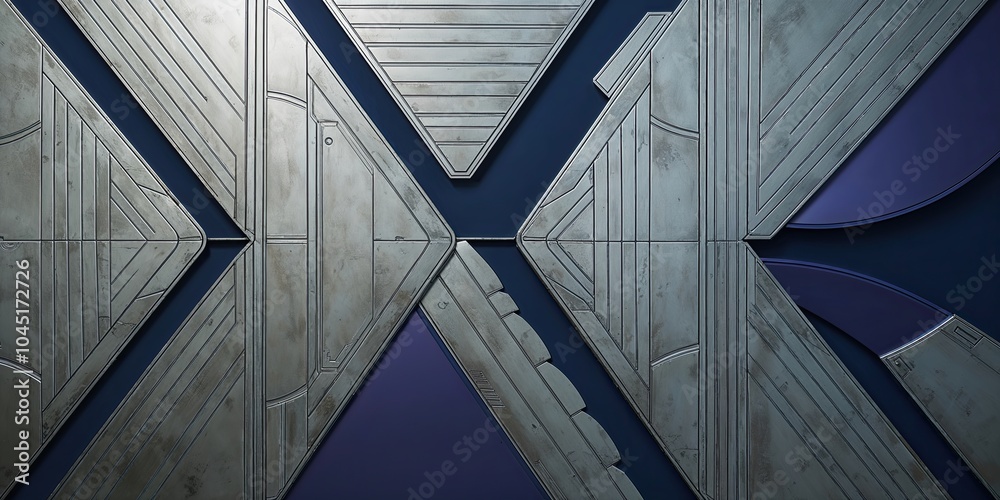 Sticker Futuristic Metal and Blue Paneling