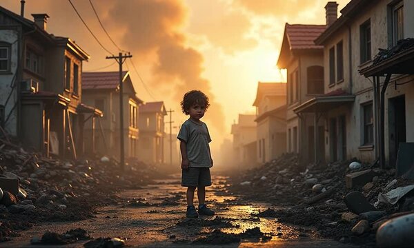 Homeless children in war