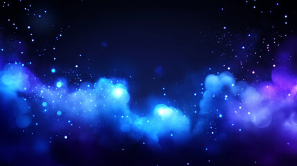 Obraz premium vibrant cosmic background featuring swirling blue and purple hues, illuminated by sparkling stars and soft glowing orbs, creating serene and dreamy atmosphere