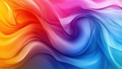 Obraz premium Vibrant fluid iridescent waves creating a neon holographic abstract design