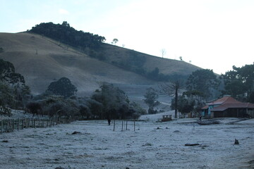 geada em Maria da Fé, a cidade mais fria de Minas Gerais