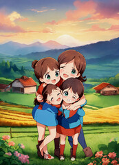 Fototapeta premium family in the park