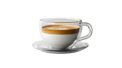 Naklejka premium Elegant Glass Cup with Creamy Coffee Layer