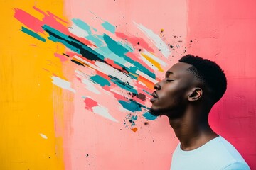 A man, generation Z in collage style 