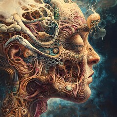 Surreal Portrait Exploring the Depths of Human Consciousness