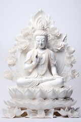 Fototapeta premium White Buddha statue buddha art representation.