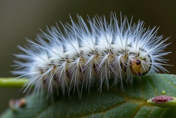 Caterpillar's Fuzzy Body A caterpillar's body is adorned with fi