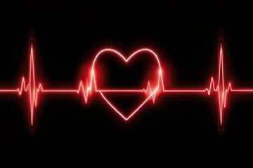 Extreme close-up visualization of heartbeat on black background