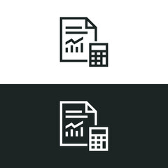 Financial report icon isolated on white background. Vector illustrations are made with vector-based software, not AI generated results.