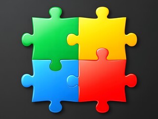 Colorful Puzzle Pieces Fitting Together