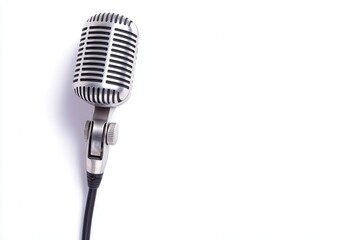 Fototapeta premium Vintage microphone on white isolate background