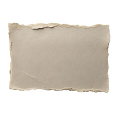Horizontal torn paper sheet with rough edges, displaying a neutral tone ideal for crafts, backgrounds, and design projects. Isolated on transparent background, png.